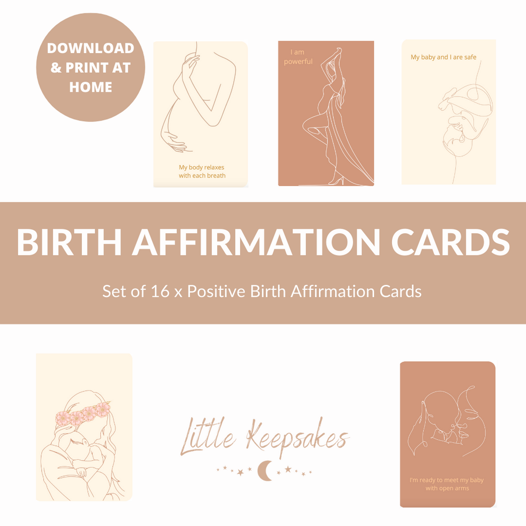 Printable Birth Affirmation Card Set