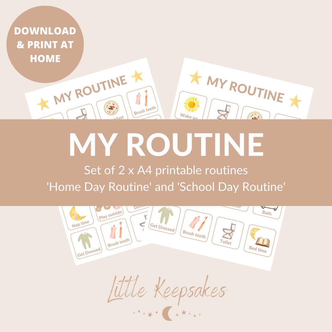 Printable 'My Routine' Chart Set of 2